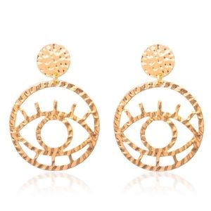 Gold Evil Eye Hoop Earrings